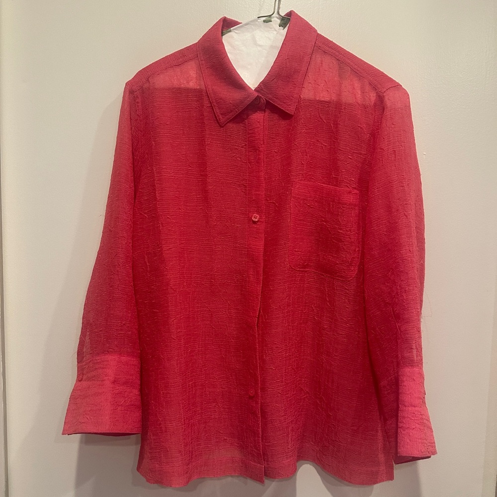 Coldwater Creek Red Button Down Shirt